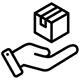 Hand with box icon