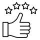 Thumbs up with stars icon